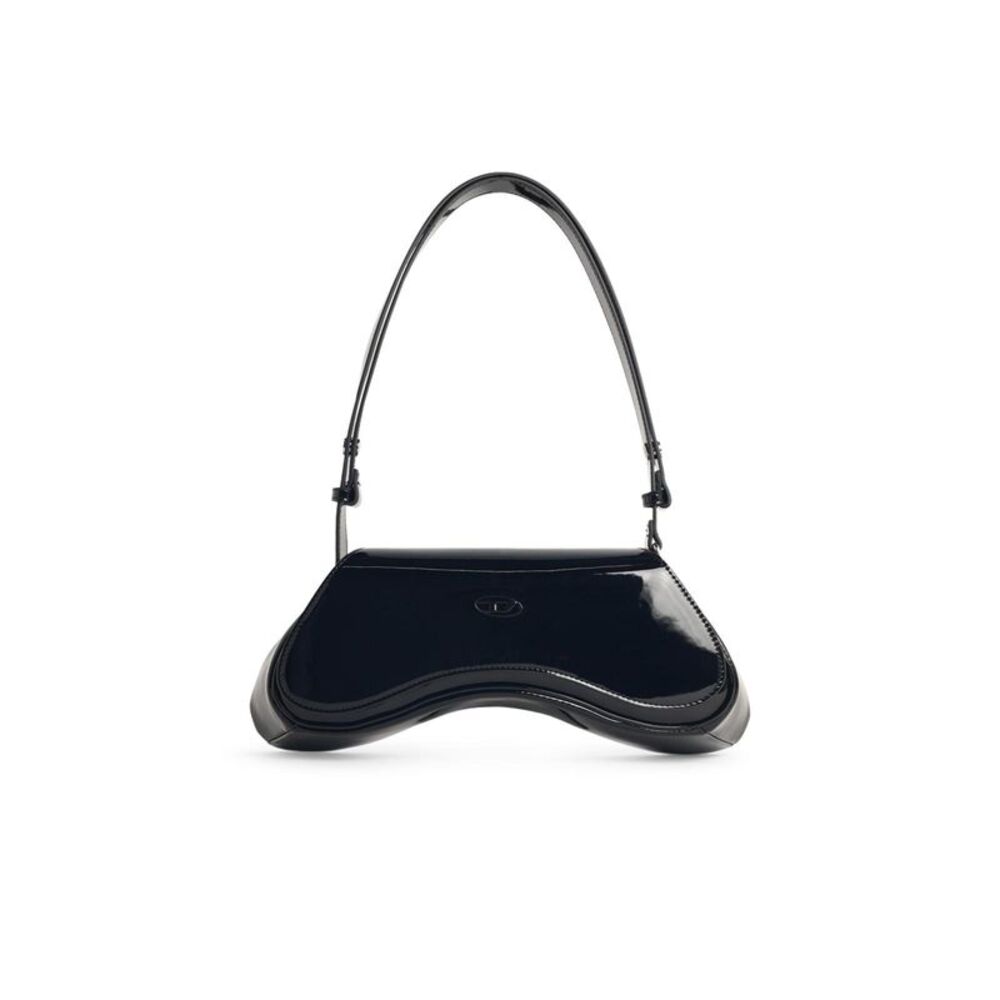 Diesel 'Play' Crossbody Bag In Glossy Black Polyurethane Women